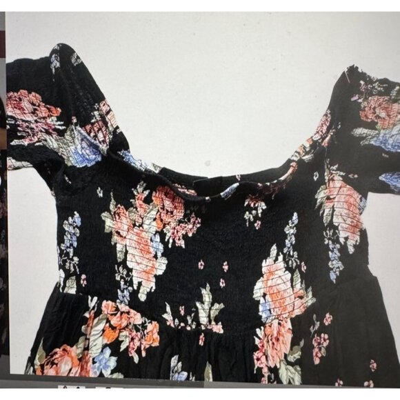 Torrid Floral off the shoulder Challis Smocked Womens Maxi Dress.Size 2 -18/20 - Picture 3 of 11